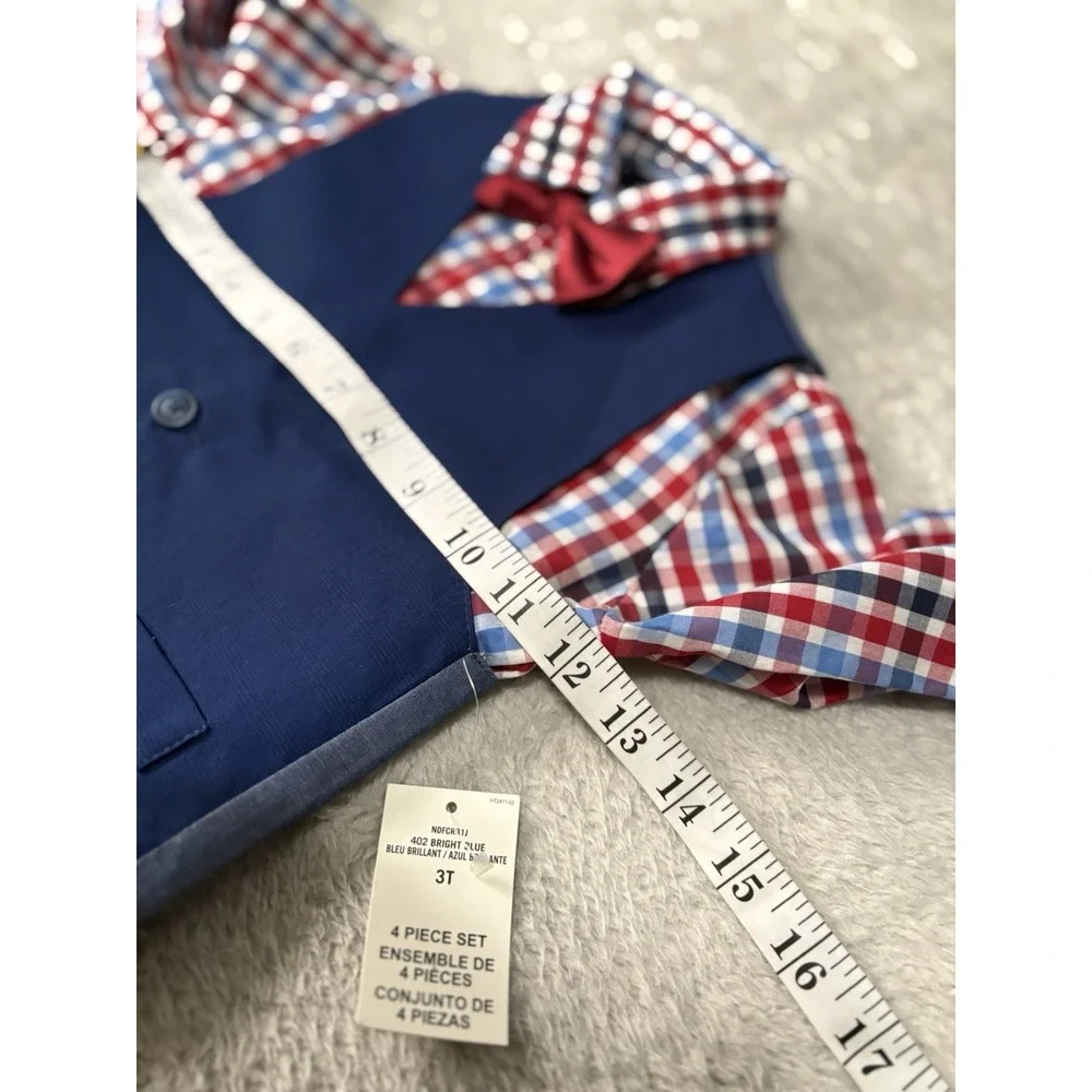Nautica Kids 3T 4 Piece Outfit Shirt Pants Best Bow NWT‎